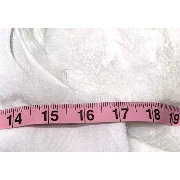 White Sleeveless Tunic Top With Asymmetrical Hem By Fever S Viscose/Polyester - Picture 9 of 10